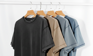 Vintage High Quality <b>Acid</b> Wash T-shirt Men 100% Cotton Knitted Oversized <b>Drop</b> Shoulder High Street Blank Quick Dry Feature Short - Product Image 6