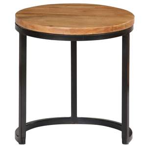 Set di 3 tavolini da caffè in legno di acacia e acciaio, vari toni di legno - Product Image 4