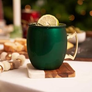 Mug isotherme en acier inoxydable vert avec poignée – Tasse moderne pour boissons, idéale pour les fêtes à domicile, conçue pour cocktails, bières, jus et eau - Product Image 2