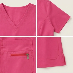 Uniforme Médico para Mujer, Cuello en V, con Cierre y Bolsillo, para Enfermeras, Hospital, Trabajo, con Logotipo Personalizado, para Spa y Salón de Belleza - Product Image 5