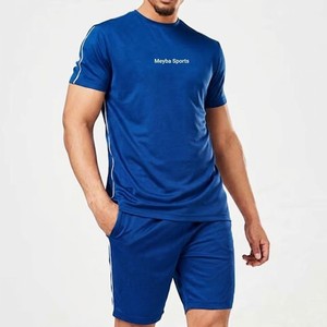 2026 Unisex Summer Co Ord <b>Set</b> Meyba Sports Men's Blue Sporty Crew Neck T-Shirt And Shorts <b>Set</b> Quick Dry <b>Knitted</b> Summer Outfit - Product Image 4