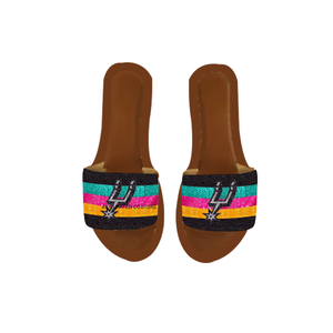Custom Beaded latest trendy <b>Slippers</b> Game Day Stadium Comfortable <b>Open</b> <b>Toe</b> Fashion Slides Women's Summer Wear - Product Image 5