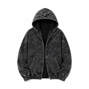 Vente en gros de sweats à capuche vintage délavés à l'acide, unisexes, pour hommes et femmes, en molleton épais, streetwear, avec broderie personnalisée, fabricant de sweats à capuche - Product Image 5
