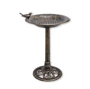 Mangeoire à oiseaux en aluminium avec feuille, pour 2 oiseaux, couleur noir et vert, pour jardin extérieur, produits artisanaux, design standard - Product Image 3