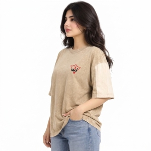 เสื้อยืดโอเวอร์ไซส์ทรงหลวมสไตล์วินเทจสำหรับผู้หญิง ใส่สบายทุกวัน ดีไซน์ทันสมัย - Product Image 4