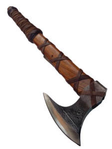 Handmade <b>Axe</b> Carbon Steel Blade Wood <b>Handle</b> With Leather Sheath Outdoor Knife - Product Image 3