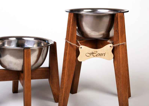 Tazón de Madera Resistente para Mascotas con Base de Goma Antideslizante para Alimentar a las Mascotas, Contiene Comida y Agua - Product Image 2