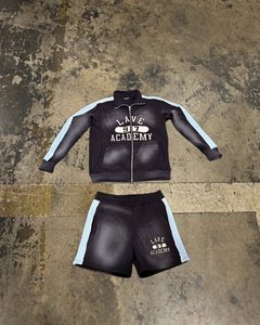 2026 Men's 100% Cotton <b>Knitted</b> Breathable Quick Dry Shorts <b>Set</b> Streetwear Tracksuit for Men Summer Vintage Outfit - Product Image 1