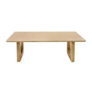 Minimalist Natural Oak Dining <b>Table</b> with Slim Round Solid <b>Wood</b> Legs Nordic Rectangular Kitchen <b>Table</b> for <b>Small</b> Space Apartment - Product Image 6