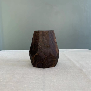 Jarrón de Madera Octagonal Hecho a Mano, Estilo Minimalista Moderno, con Textura Vintage, Decorativo, para Mesa - Product Image 2