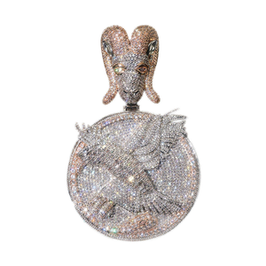 Pendentif breloque chèvre en moissanite pour homme, chaîne cubaine, bijoux de luxe plaqué or en forme de lettre, style rappeur hip-hop - Product Image 6