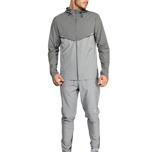 Ensemble survêtement coupe-vent léger en nylon imperméable de couleur unie pour homme, avec logo personnalisé – Meilleures ventes - Product Image 1