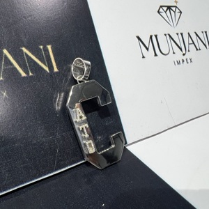 Joyería Fina Estilo HipHop, Colgante de Moissanita con Incrustaciones de Diamantes, Plata 925 Chapada en Oro, Corte D VVS1, Letra C, Certificado IGI, Regalo - Product Image 4