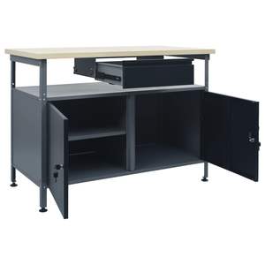 Banc de travail en acier noir 47,2"x23,6"x33,5" avec armoires à outils - Product Image 5