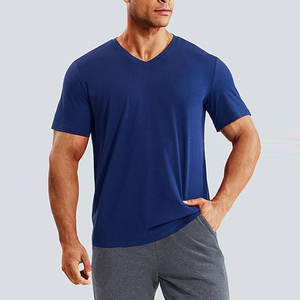 Vêtements de sport personnalisés pour hommes |   T-shirt de performance premium bleu marine uni en mélange polyester/coton à col rond |   Séchage rapide, écologique - Product Image 1