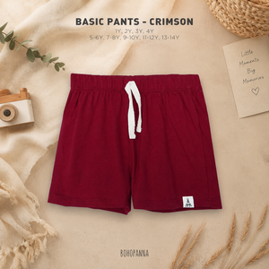 Pantalon basique Crimson alliant confort en coton fiable et style intemporel pour les enfants actifs, idéal pour chaque expérience amusante. - Product Image 1