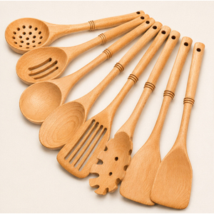Juego de Cucharas de Cocina de Madera Natural, Utensilios de Cocina Antiadherentes Resistentes al Calor, Espátula para Cocina, Hogar y Restaurante, al por Mayor - Product Image 6