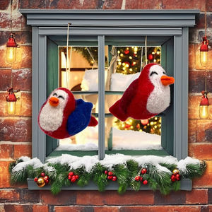 Handmade Blue Bird Ornament Cute <b>Wool</b> <b>Felt</b> Christmas Decoration Hanging Decorative Item - Product Image 3