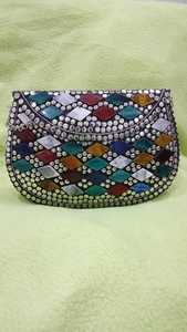 Metal Mosaic Embellished Bags Premium Artisan Handcrafted Evening Clutch Luxury Party Wear Metallic Purses B2B Wholesale - Product Image 2