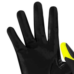 Gants de gardien de but de football noirs et jaunes fluo avec impression par sublimation, matériau PU antidérapant, équipement sportif unisexe - Product Image 5