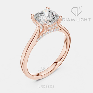 Bague de fiançailles en or blanc 14 carats avec diamant de laboratoire taille coussin de 2,00 carats, couleur F+, clarté VS+, certifiée IGI, idéale pour un cadeau - Product Image 4