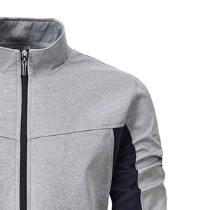 Chaqueta Deportiva Gris para Hombre con Cierre Completo, Bolsillos Laterales, Cuello Alto, Transpirable, de Poliéster, para Otoño - Product Image 4