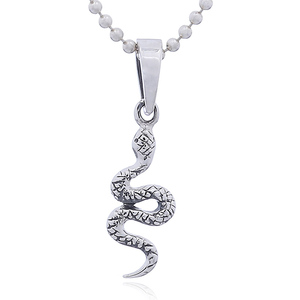 Colgante de Serpiente de Plata de Ley con Diseño del Zodíaco Chino, Adornado, para Mujer, a la Moda, para Fiestas - Product Image 1