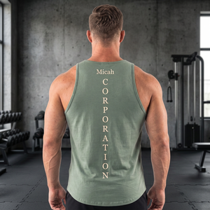 Y-Back Men's Sporty Gym Stringer Tank <b>Top</b> Deep Cut Muscle <b>Vest</b> Breathable Quick Dry Knitted Washed Sublimation Polyester/Cotton - Product Image 4