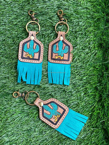 Porte-clés en cuir taillé sculpté à la main Porte-clés en cuir de forme exotique mignon Accessoires en cuir taillé Porte-clés à franges pour unisexe - Product Image 5