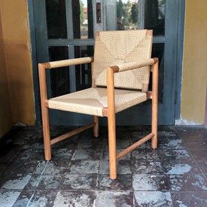 Chaise de jardin pour hôtel, complexe hôtelier, villa, repas en plein air, en teck massif avec corde tressée à la main, mobilier commercial OEM Indonésie - Product Image 6