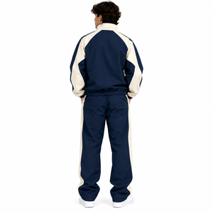 Conjunto de Chaqueta Deportiva Oversize Personalizada para Hombre, Ligera, con Paneles en Contraste, Cortavientos, Chándal OEM con Cremallera Frontal y Capucha con Cuello Alto - Product Image 3