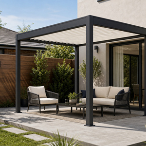 Pérgola de Aluminio Motorizada RKOVE para Exteriores, Pérgola Moderna para Jardín o Patio, Ideal para Patios Pequeños - Product Image 1