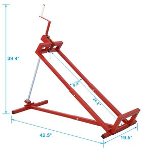Capacità di 800 libbre facile da guidare tosaerba sollevatore universale per trattore 45 gradi di inclinazione regolabile rosso ausilio per la pulizia delle falciatrici - Product Image 5