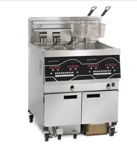 High quality vertical double cylinder commercial deep fryer fried chicken machine