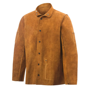 Veste de soudeur en cuir résistant à la chaleur et au feu, qualité supérieure, vêtements de sécurité industrielle pour soudeurs - Product Image 4