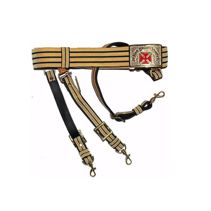 Masonic Past Grand Commander Regalia Belt – Knights Templar Officer Belt with Gold Buckle & Red Cross Emblem – Premium Red - Product Image 3
