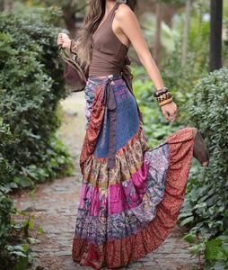 Tendance Mode Européenne Femmes Porter Paisley Soie Designer Jupe portefeuille - Product Image 2