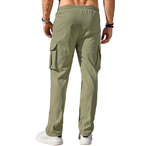 Tapered Leg Modern Mens Cargo Jogger Pants Multi Pocket Streetwear Bottoms Elastic Waist Cargo Trousers Sleek Casual Wear - Product Image 2