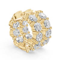 Rhodium-Plattierte 925 Silber Blumenförmige Creolen Brillantschliff Moissanit Damen Klassische Hochzeit Verlobung Geschenk Schmuck