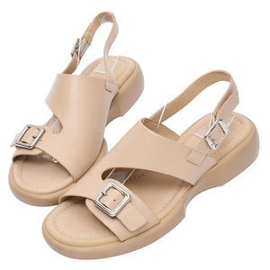 Sandales à plateforme en cuir véritable Ann'S Nature, à brides croisées et boucle, confortables et décontractées pour l'été - Product Image 1