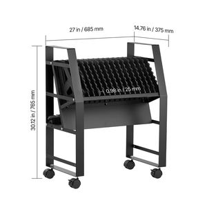 Stazione di ricarica mobile per 16 dispositivi, fino a 15,6 pollici di dimensione dello schermo, carrello di ricarica da pavimento per ufficio e aula - Product Image 5