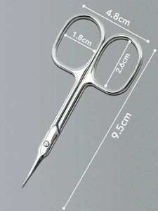 กรรไกรตัดหนังกำพร้า สแตนเลสสตีล ใบมีดโค้งละเอียด ที่ตัดหนังกำพร้า ตกแต่งคิ้ว ขนตา ผิวแห้ง อุปกรณ์ทำเล็บ - Product Image 6