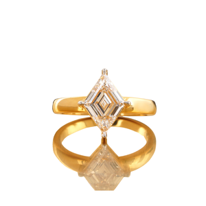 Anillo Solitario de Corte Kite de 2.06 CT, Cultivado en Laboratorio, Oro Amarillo de 18K, Joyería Moderna de Compromiso, VS1 VVS2, Oro Blanco de Buena Calidad, Forma de Número - Product Image 5
