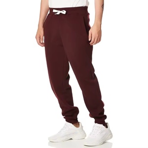 Pantalones Deportivos de Algodón Color Granate para Hombre, de Alta Calidad, con Logotipo Personalizado, Cintura Elástica con Cordón, Bolsillos Laterales, para Primavera - Product Image 2