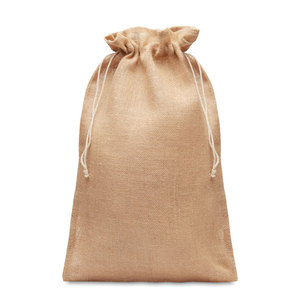 Grande borsa regalo sportiva con coulisse promozionale di iuta - Product Image 1
