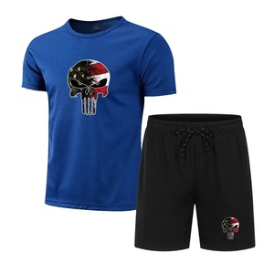 ชุดเสื้อยืดแขนสั้นคอกลมและกางเกงขาสั้น WINRO SPORTS ผ้าเทอร์รี่ โพลีเอสเตอร์ 100% ระบายอากาศได้ดี สไตล์ลำลองสำหรับผู้ชาย ใส่เล่นกีฬาหรือใส่ลำลองในฤดูร้อน พร้อมปักโลโก้ตามสั่ง - Product Image 1