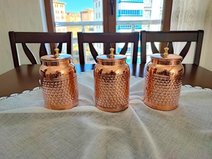 Minimalist Copper Container For Grocery Storage Stylish Metal Jar For <b>Kitchen</b> <b>Pantry</b> Organizer Elegant Storage Solution - Product Image 6