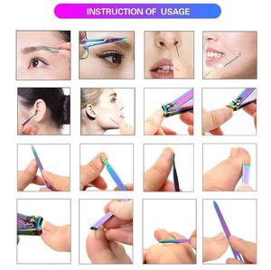 Ensemble de manucure et pédicure arc-en-ciel multicolore, kit de soin des ongles, outils complets pour les mains, les pieds et le visage, pour la maison et le salon - Product Image 3