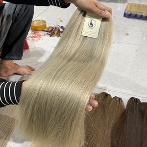 Tissage en lot brésilien à Double trame, Extensions de cheveux naturels vierges, lisses, blonds, non traités - Product Image 4