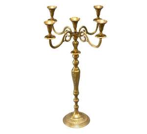 Mini candélabre en métal pour la décoration de la maison, qualité supérieure, porte-bougie fantaisie, candélabre unique en or poli, pour la table de mariage - Product Image 6